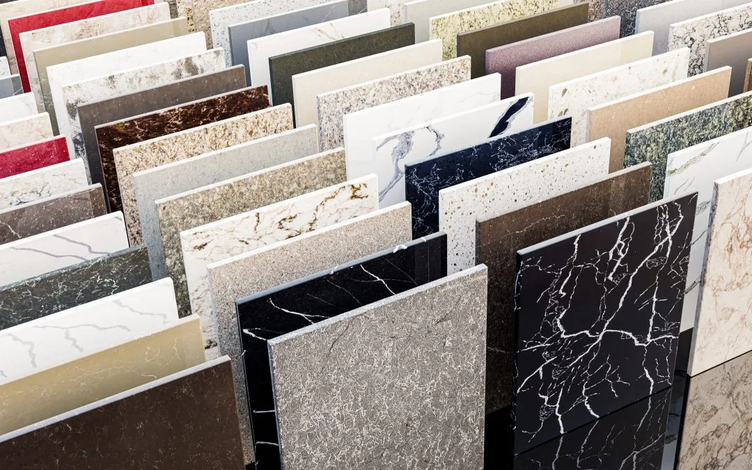 Polished quartz slab