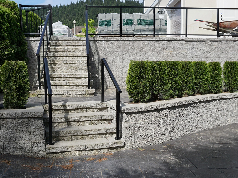 Granite slab with dark veining